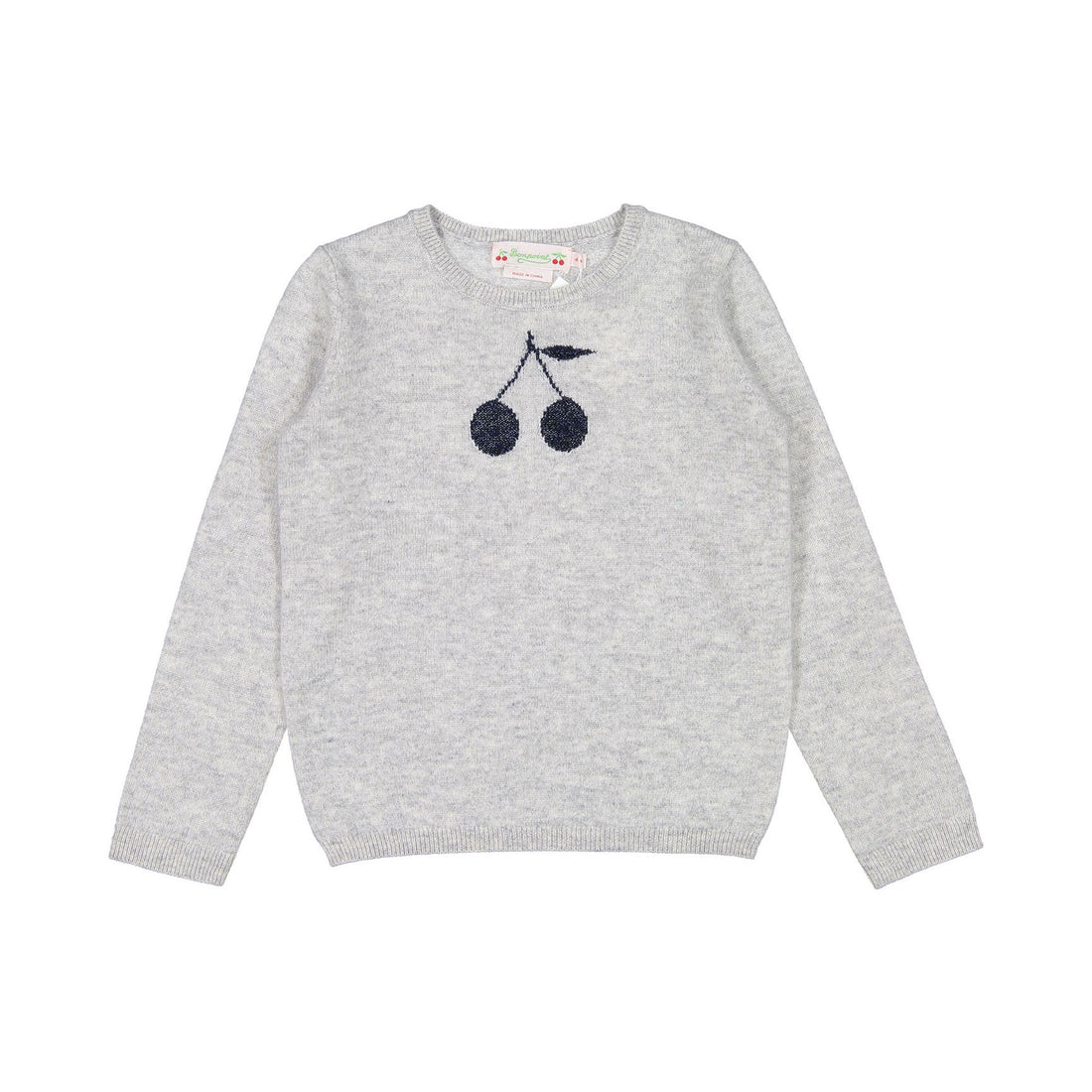 Bonpoint Light Grey Cherry Brunelle Sweater