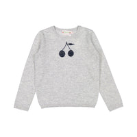 Bonpoint Light Grey Cherry Brunelle Sweater