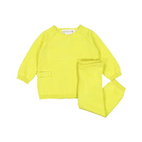 Bonpoint Lime Knit Scalloped Bamba Baby Set