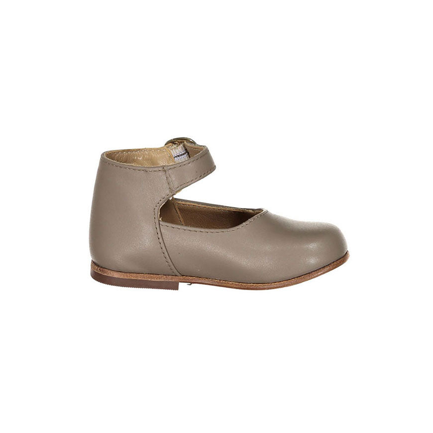 Bonpoint Taupe Leather Baby Bijou Mary Janes