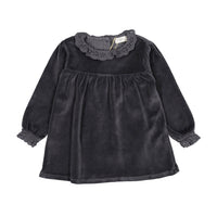 Buho Antracite Baby Velvet Dress