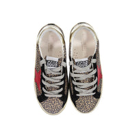 Golden Goose Beige Brown Leopard Super Star Sneakers