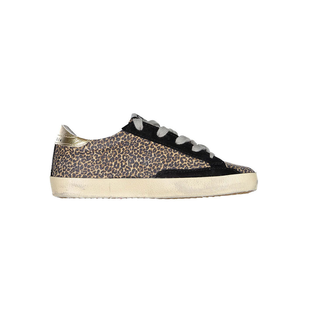 Golden Goose Beige Brown Leopard Super Star Sneakers