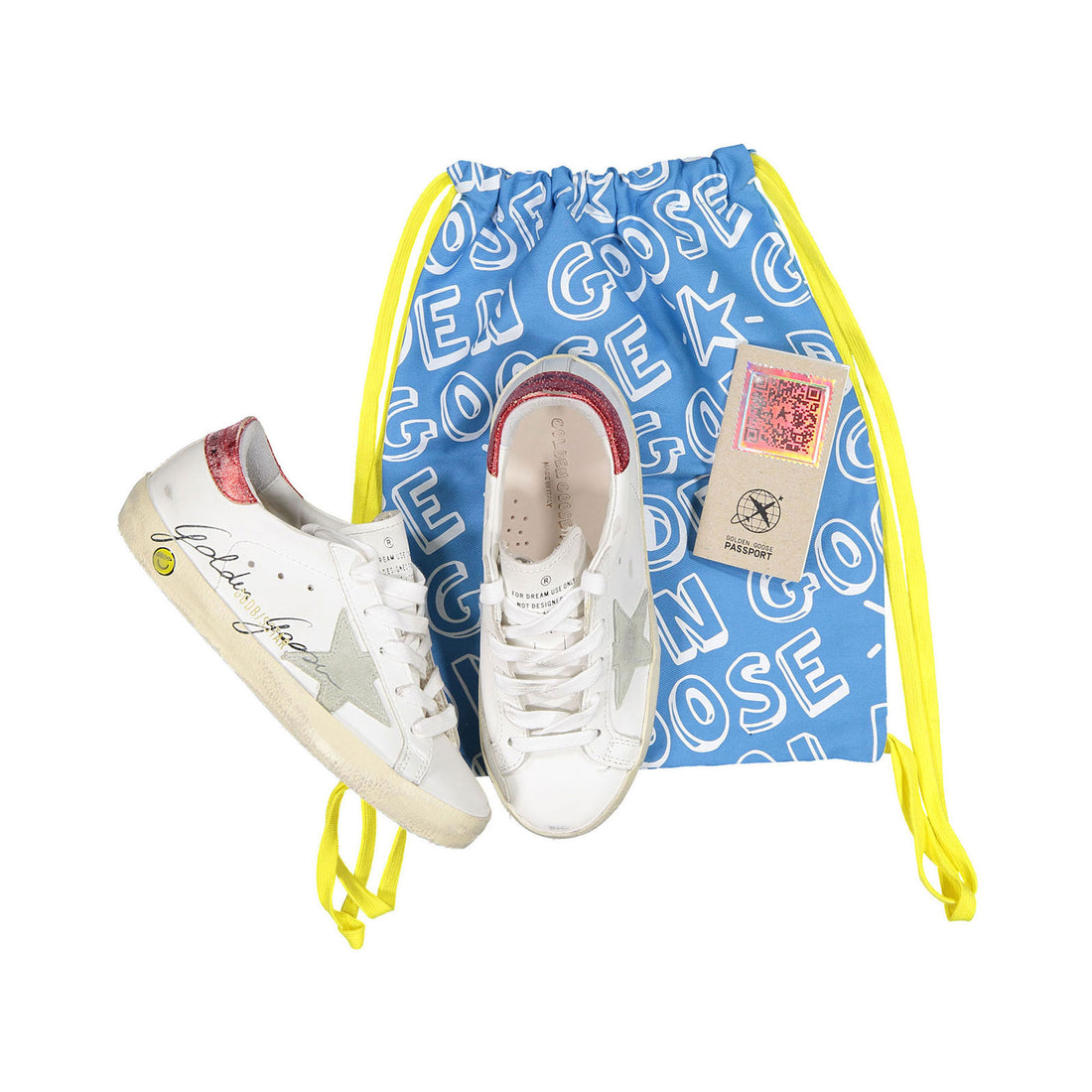 Golden Goose White/Ice/Red/Black Super Star  Sneakers