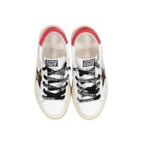 Golden Goose White/Green Camouflage/Red May Leather Sneakers