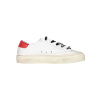 Golden Goose White/Green Camouflage/Red May Leather Sneakers