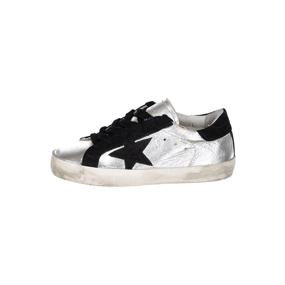 Golden Goose Silver/Black Super Star Sneakers