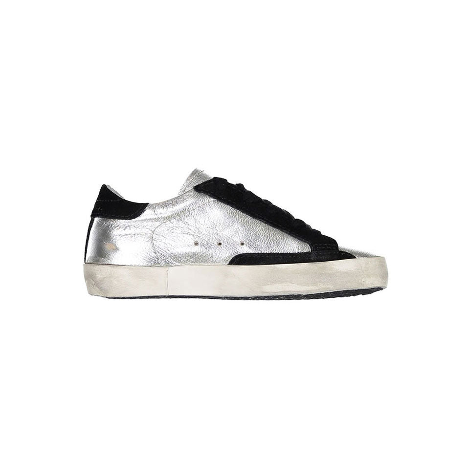 Golden Goose Silver/Black Super Star Sneakers