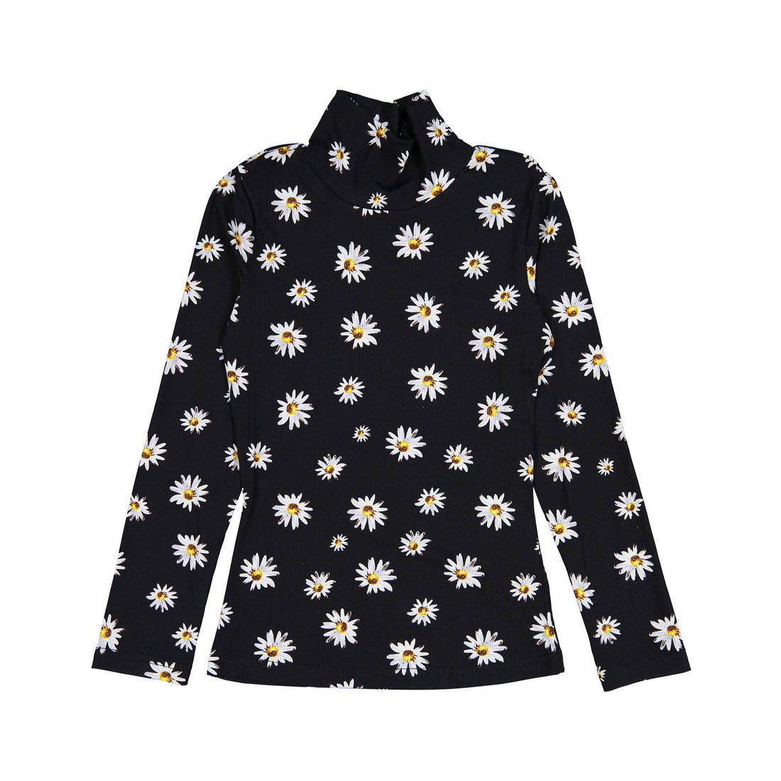 Ava and Lu Black Daisys All Over Turtleneck