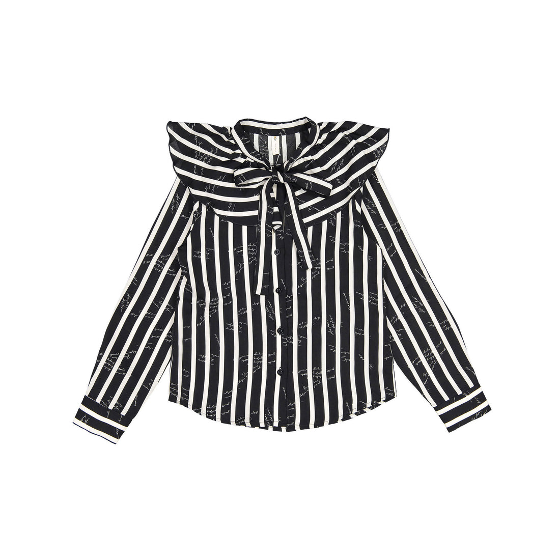 Ava and Lu Black/White Striped Blouse