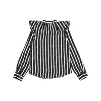 Ava and Lu Black/White Striped Blouse