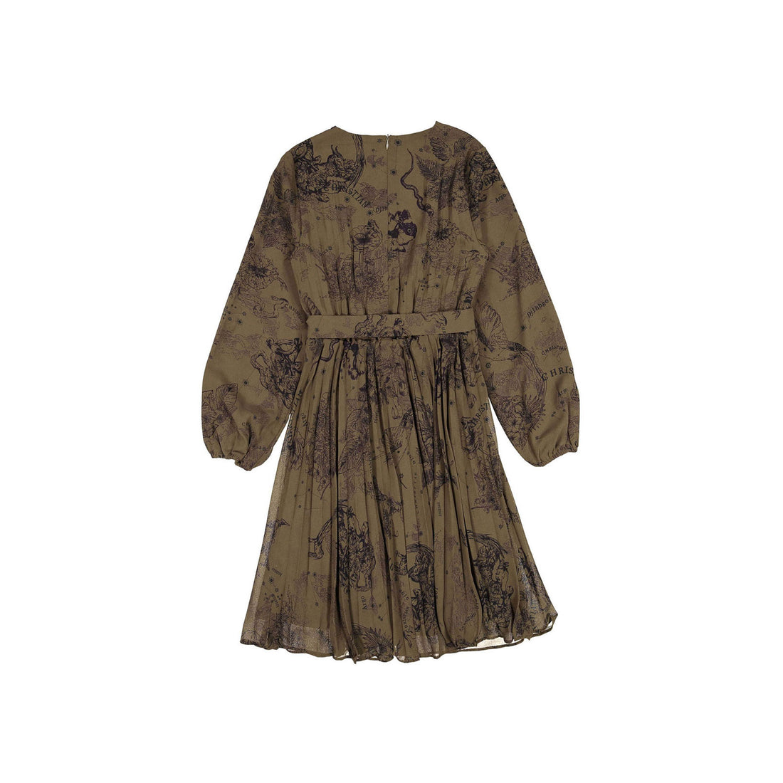 A4 Green Designed Pleated Dress