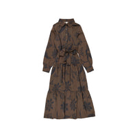 Ava and Lu Olive Floral Shirt Dress