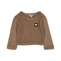 Venera Arapu Brown Finged Waffle Sweater