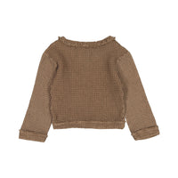 Venera Arapu Brown Finged Waffle Sweater
