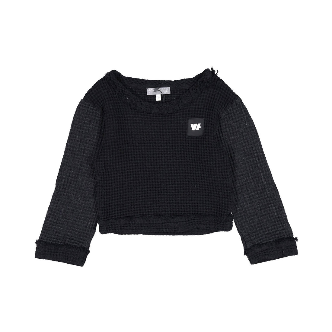 Venera Arapu Black Finged Waffle Sweater