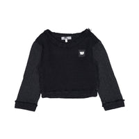 Venera Arapu Black Finged Waffle Sweater