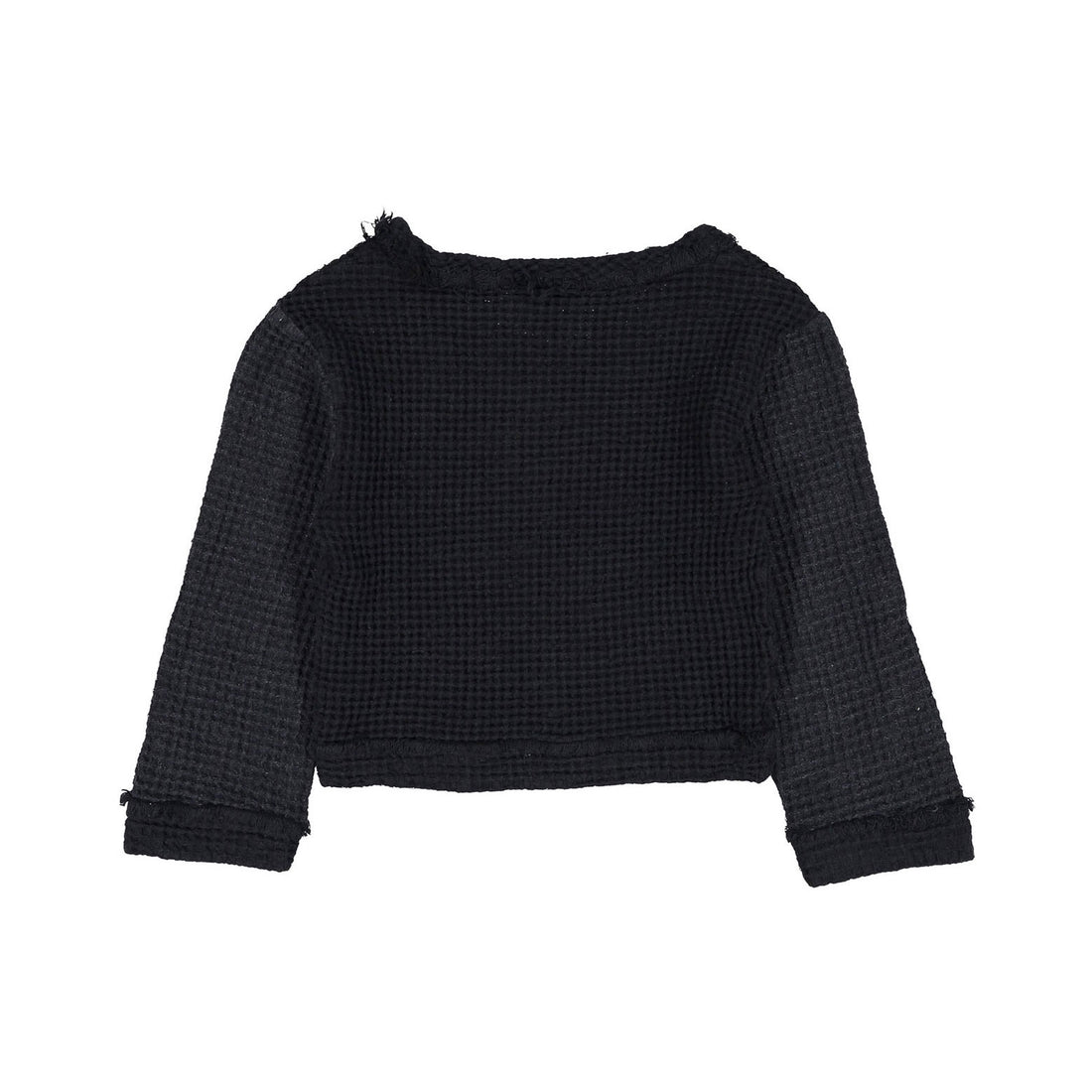 Venera Arapu Black Finged Waffle Sweater