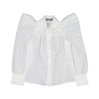Venera Arapu White Floral Tafetta Blouse