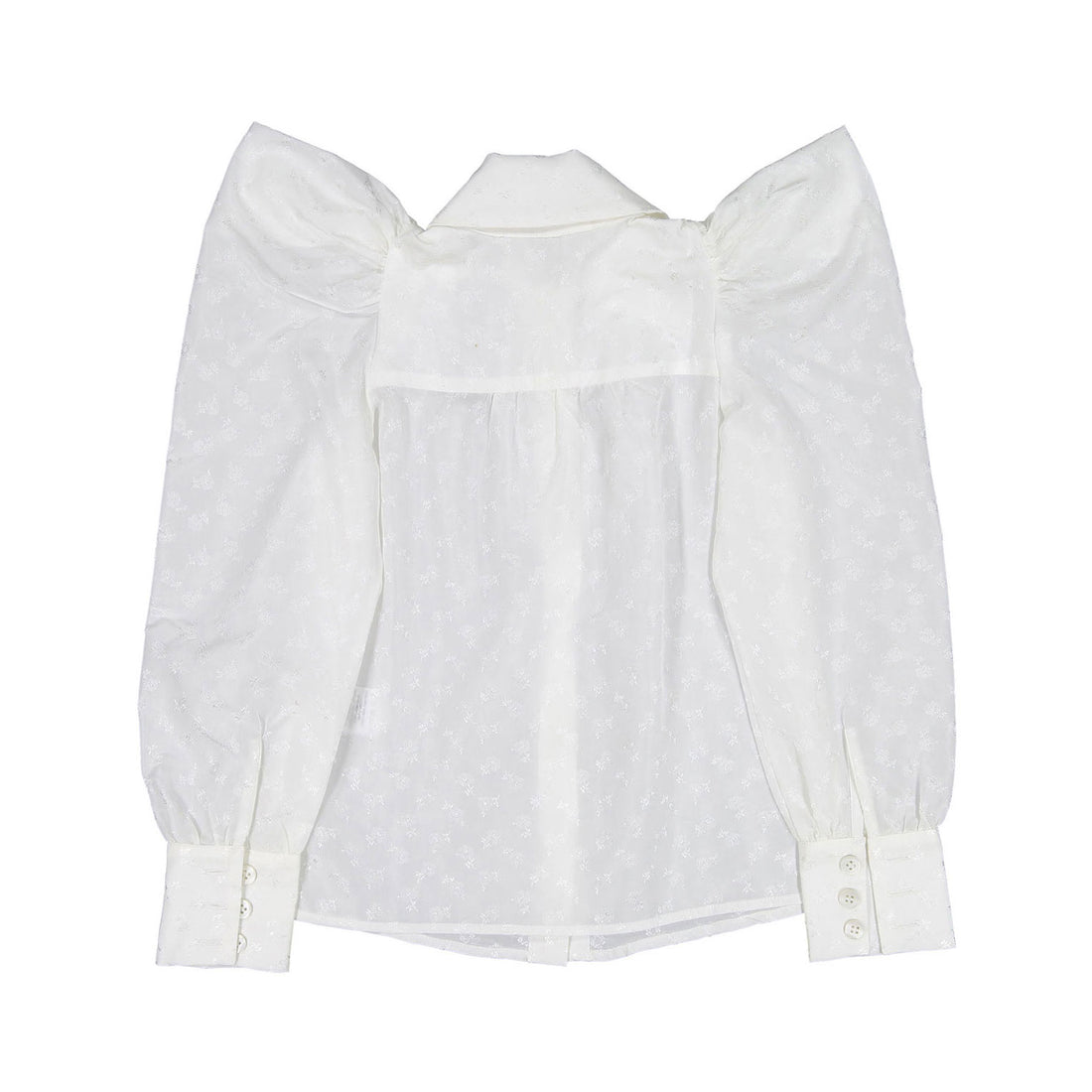Venera Arapu White Floral Tafetta Blouse