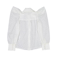 Venera Arapu White Floral Tafetta Blouse
