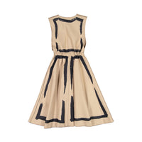Venera Arapu Camel/Black Laser Cut Dress