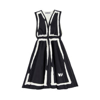 Venera Arapu Black/White Laser Cut Dress