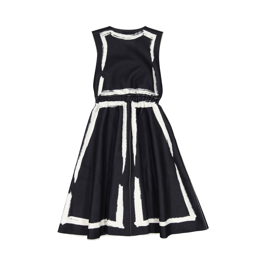 Venera Arapu Black/White Laser Cut Dress