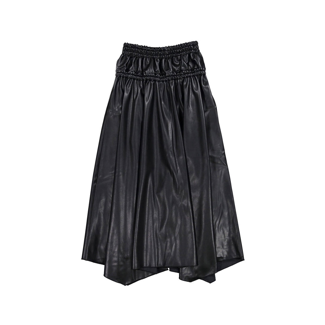 Venera Arapu Dark Stone Leather Skirt