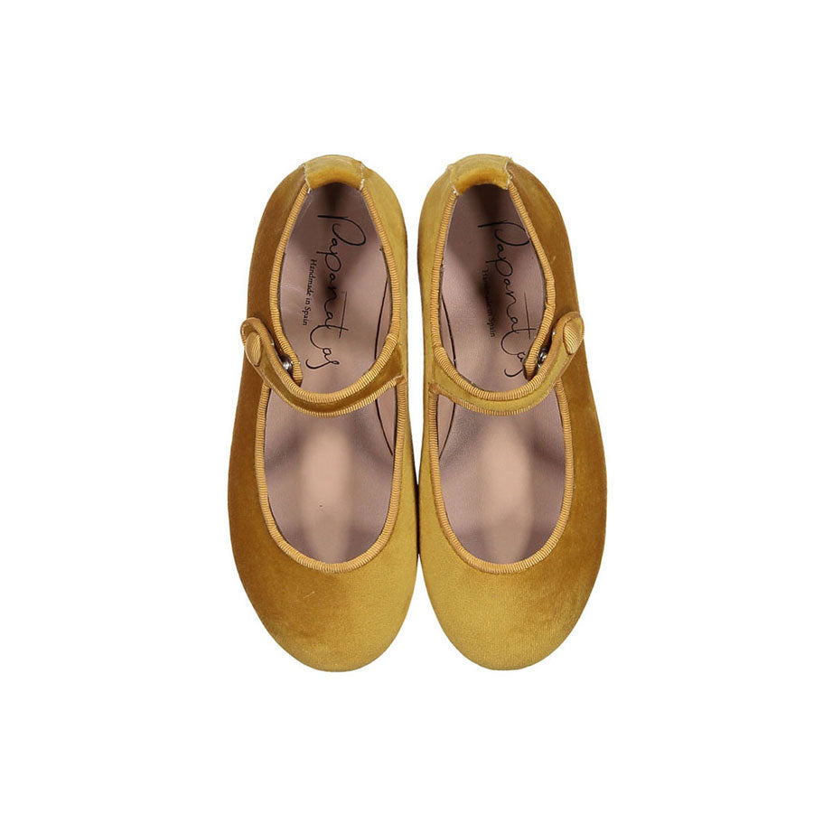 Papanatas Dijon Velvet Button Mary Jane