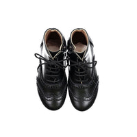 Papanatas Black Leather Lace Up Bootie