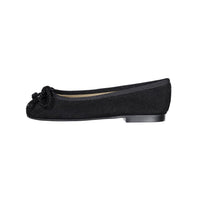Papanatas Black Metallic Ribbed Ballet Flat