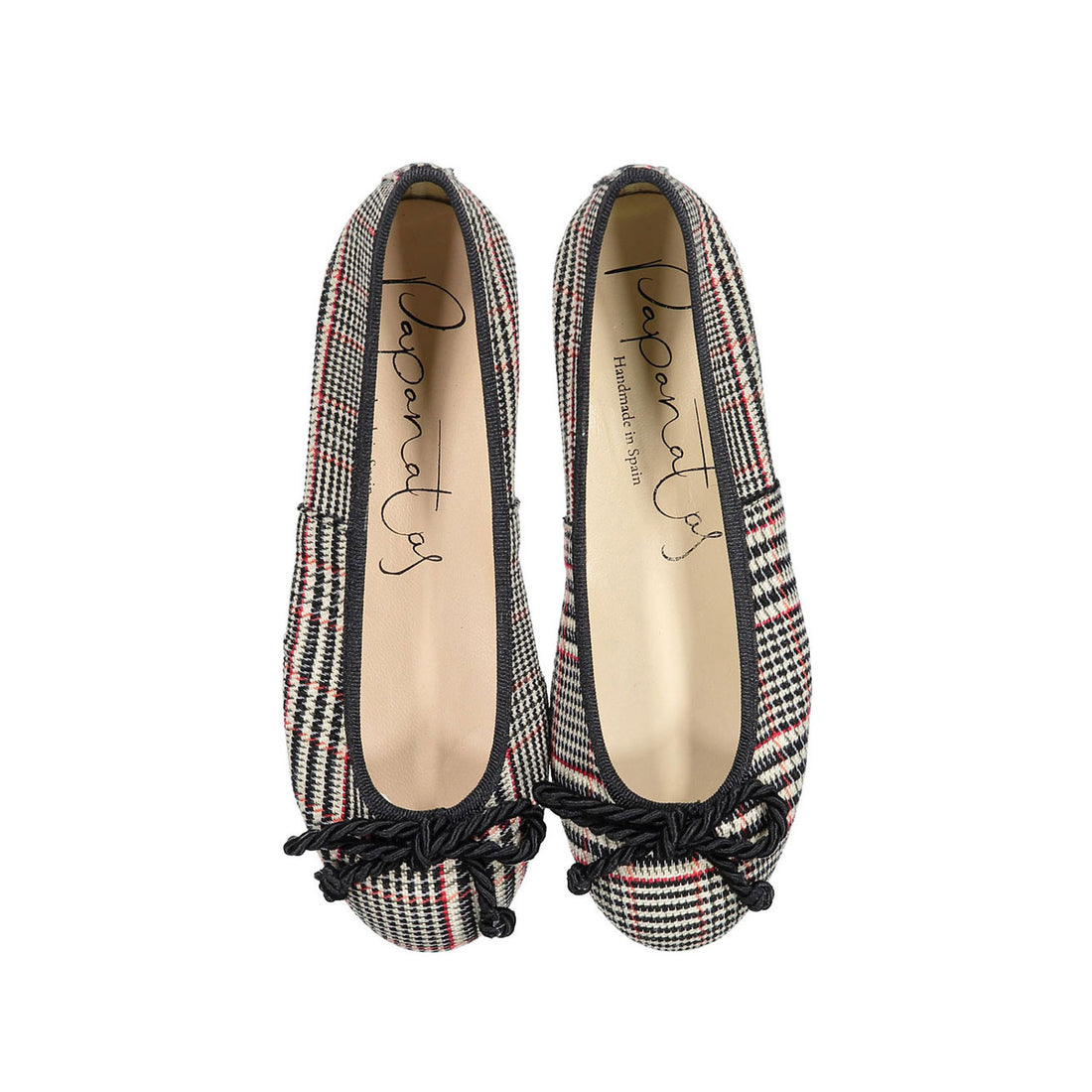 Papanatas Black Plaid Ballet Flat
