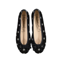 Papanatas Black Suede Ballet Flat