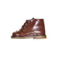 Papanatas Brown Leather Wingtip Baby Booties