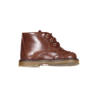 Papanatas Brown Leather Wingtip Baby Booties