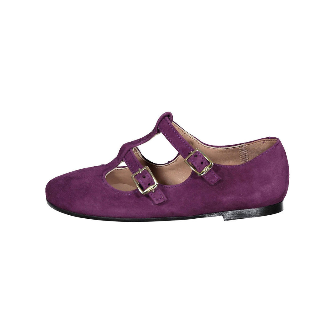 Papanatas Plum Suede Double Strap T-strap
