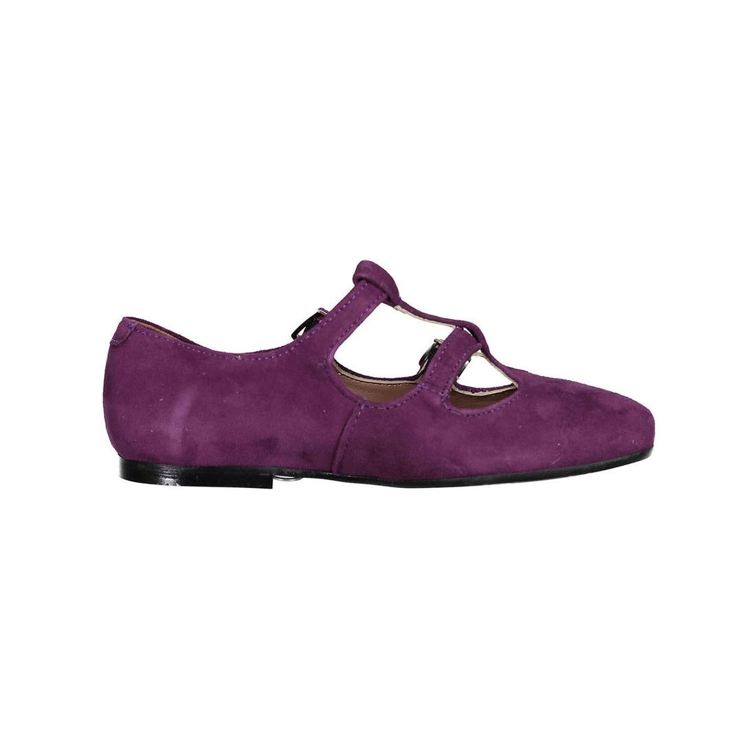 Papanatas Plum Suede Double Strap T-strap