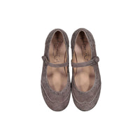 Papanatas Chestnut Suede Wingtip Mary Janes