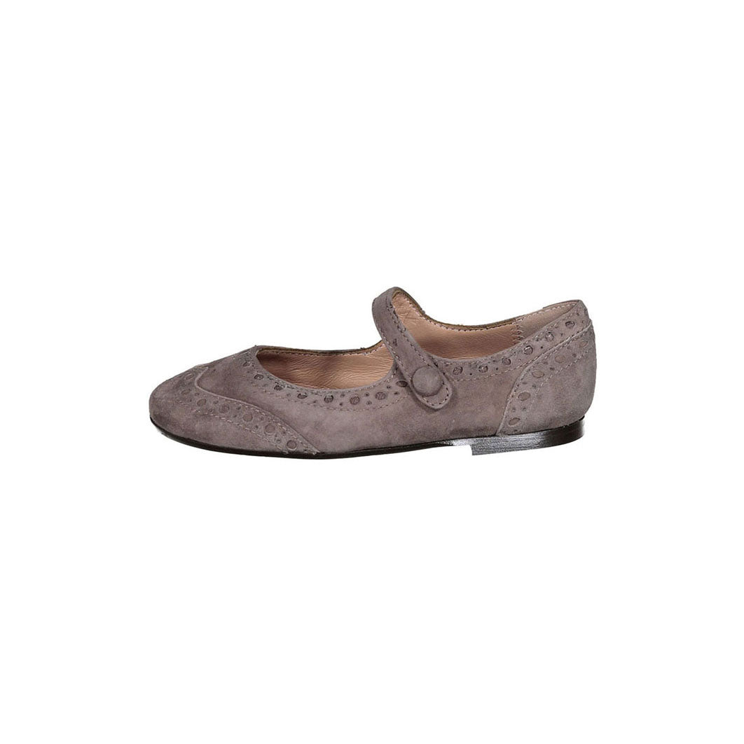 Papanatas Chestnut Suede Wingtip Mary Janes