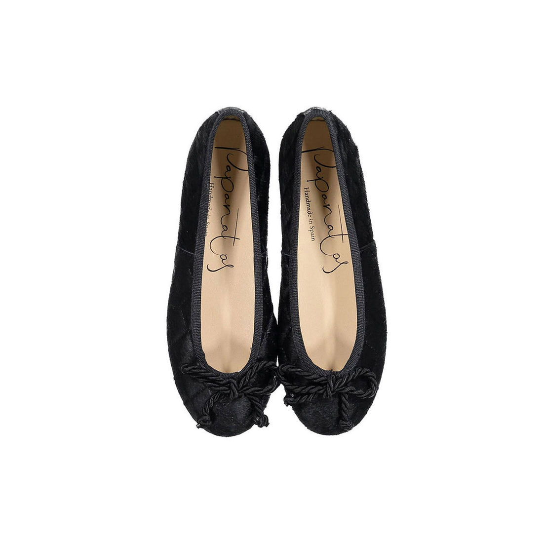 Papanatas Black Horsehair Quilted Ballet Flat