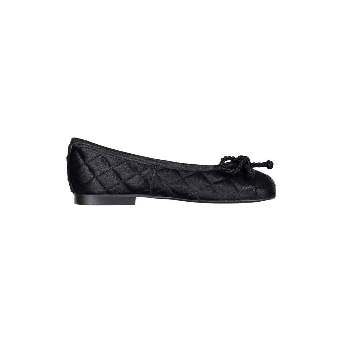 Papanatas Black Horsehair Quilted Ballet Flat