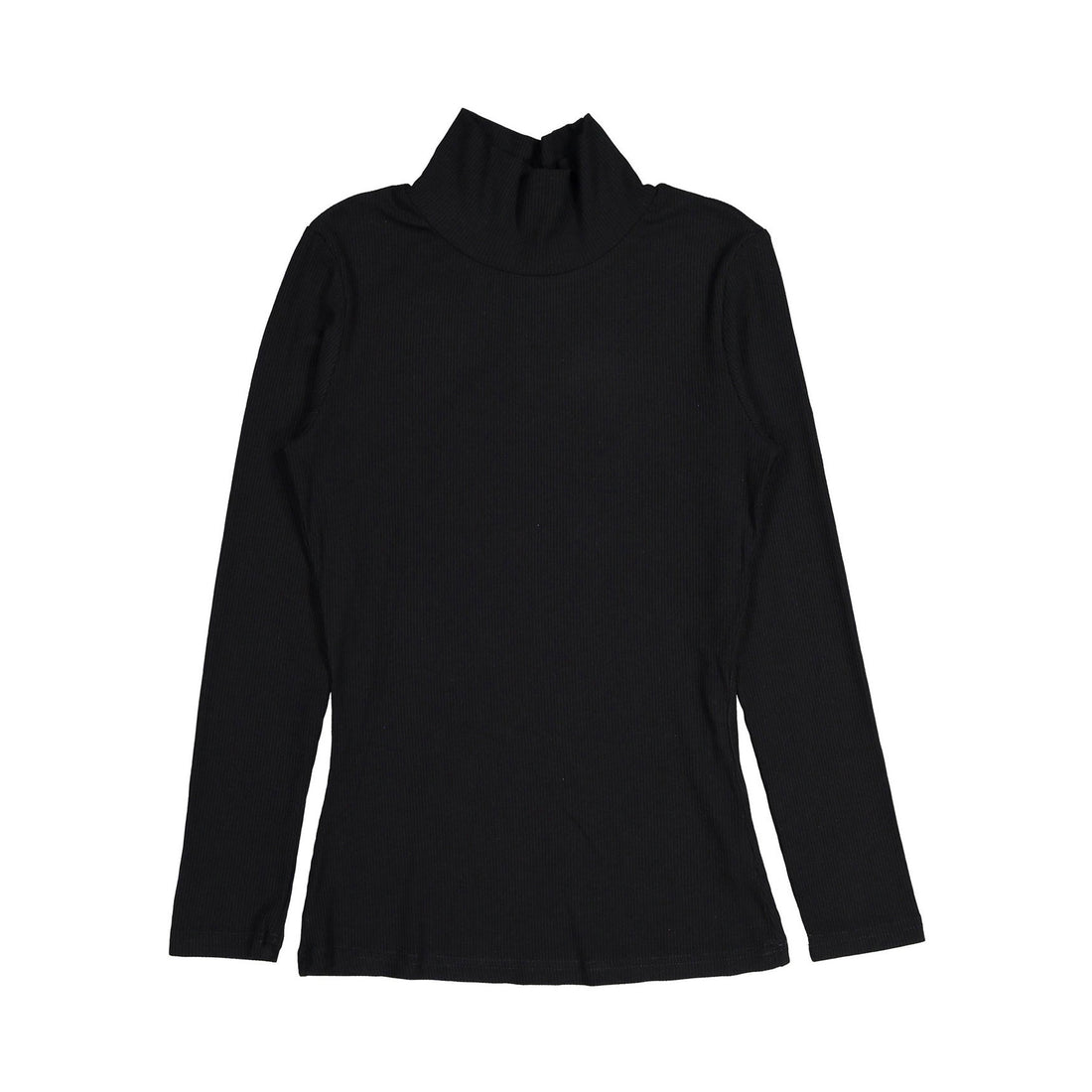Ava and Lu Black Solid Ribbed Turtleneck