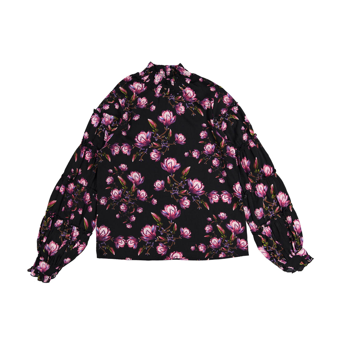 Ava and Lu Purple Roses All Over Blouse