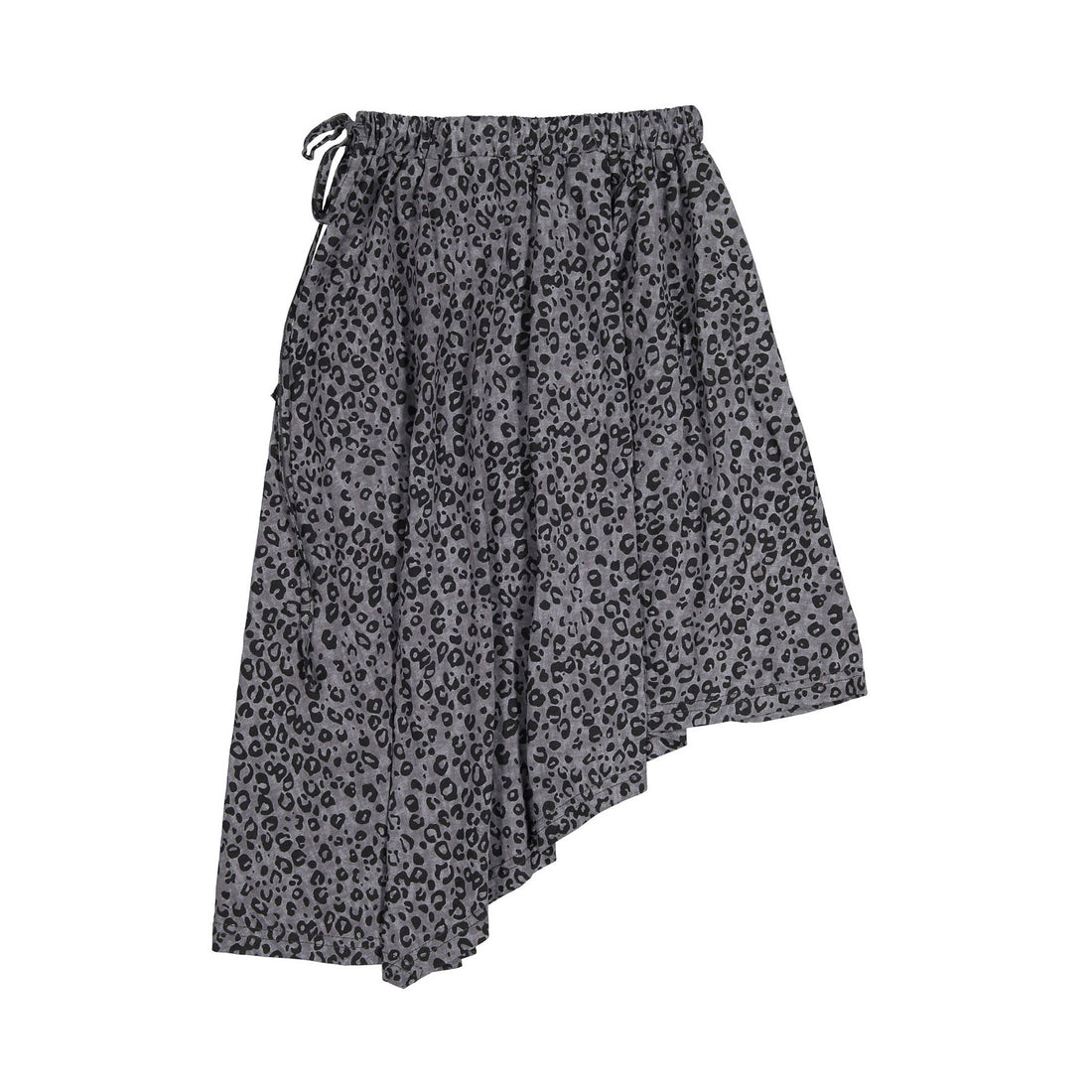 Zero + Us Grey Cheetah Printed Asymmetrical Skirt