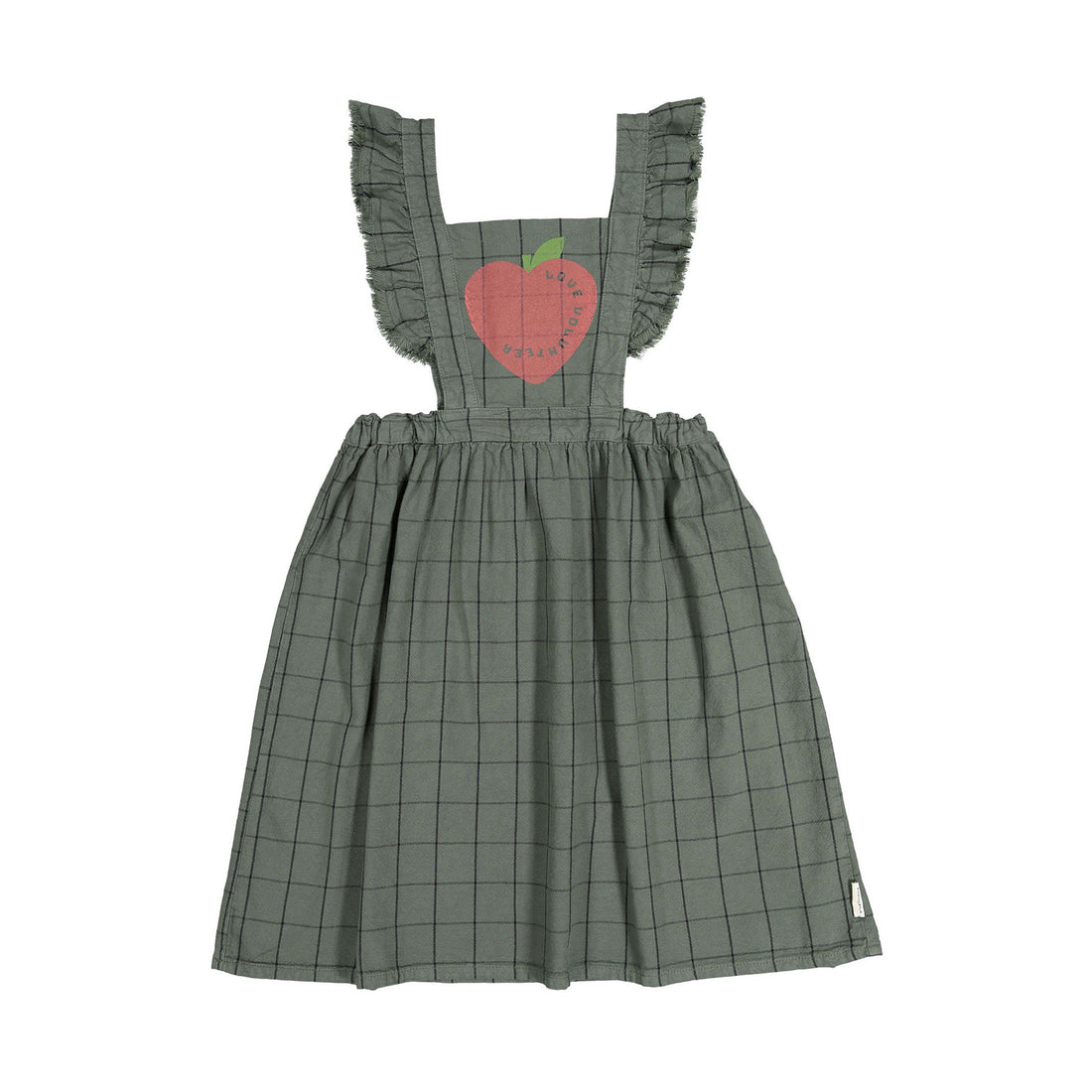 Piupiuchick Green Checkered Long Sleeveless Dress