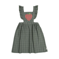 Piupiuchick Green Checkered Long Sleeveless Dress