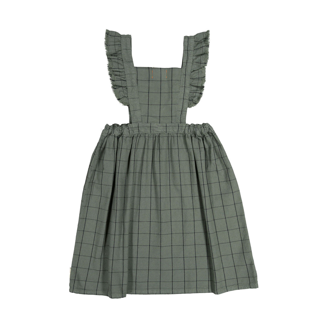 Piupiuchick Green Checkered Long Sleeveless Dress