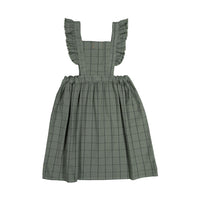 Piupiuchick Green Checkered Long Sleeveless Dress