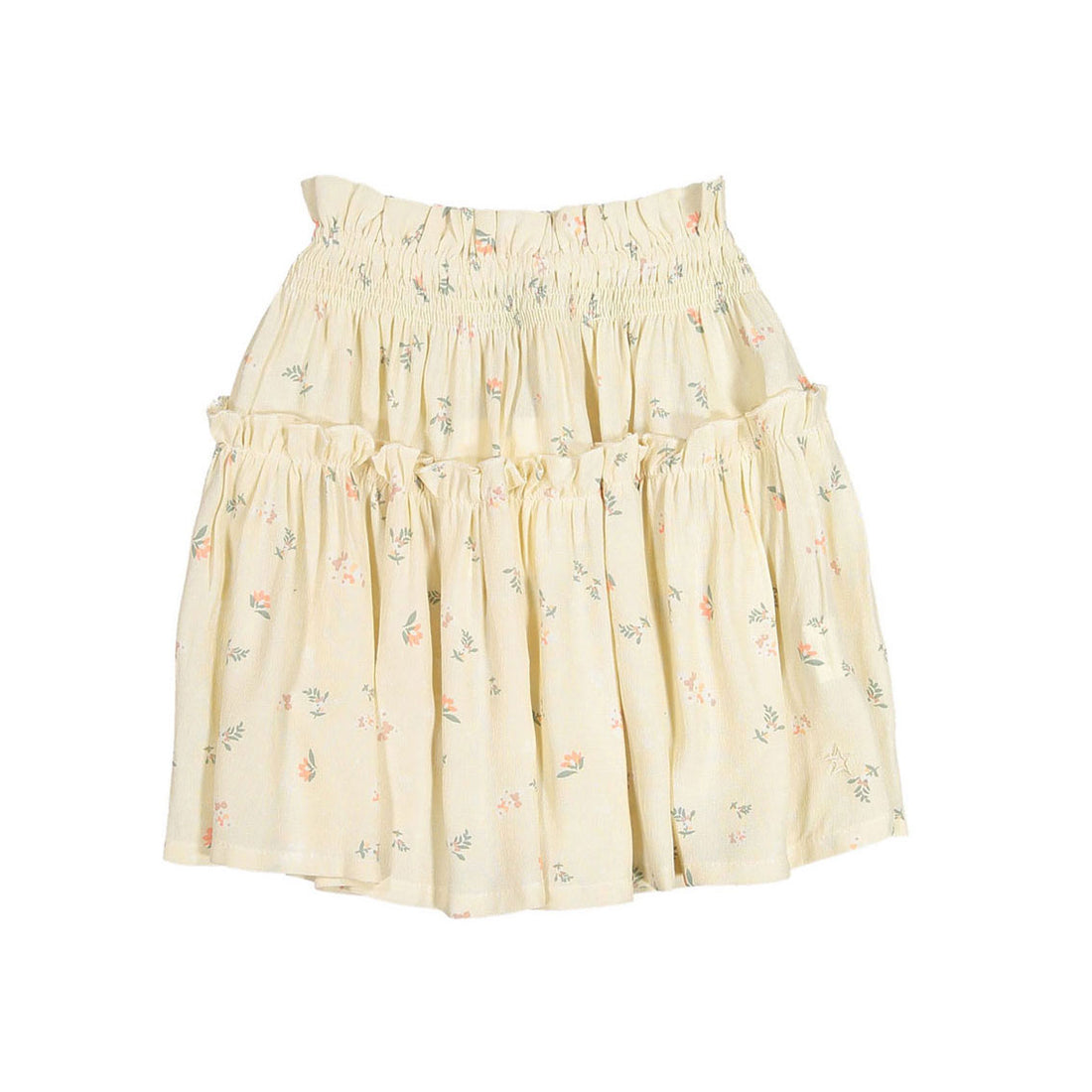 Tocoto Vintage Cream Mini Flowers Print Skirt